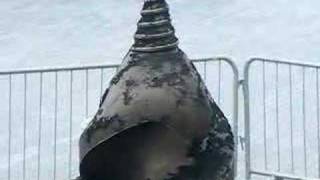 'Drilling' for Telectroscope outside City Hall, London