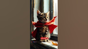Tiny Cat Dressed in a Superhero Cape 😹 #catnip #catnap #kitten #cat