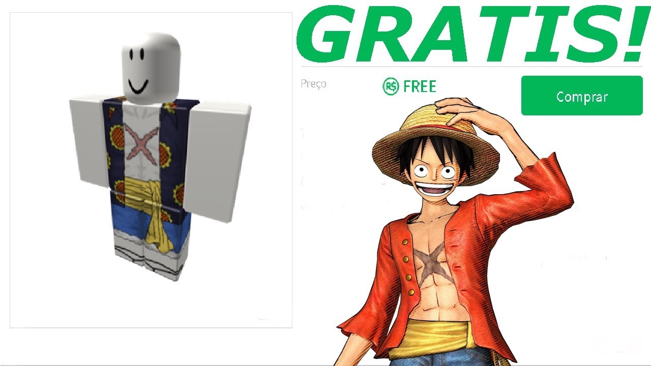 Como Ter A Roupa Inteira Do Luffy De Graça Roblox Youtube - roblox skin luffy