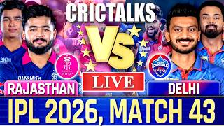 Live: Rajasthan vs Delhi, Live Match Today IPL 2026, Live Cricket Commentary, Scores 2nd Inn