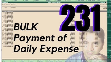 Tally Chapter 231 TDL for Bulk Payment Entry of Daily Expense By Rajiv Mishra Computer Class | TDL