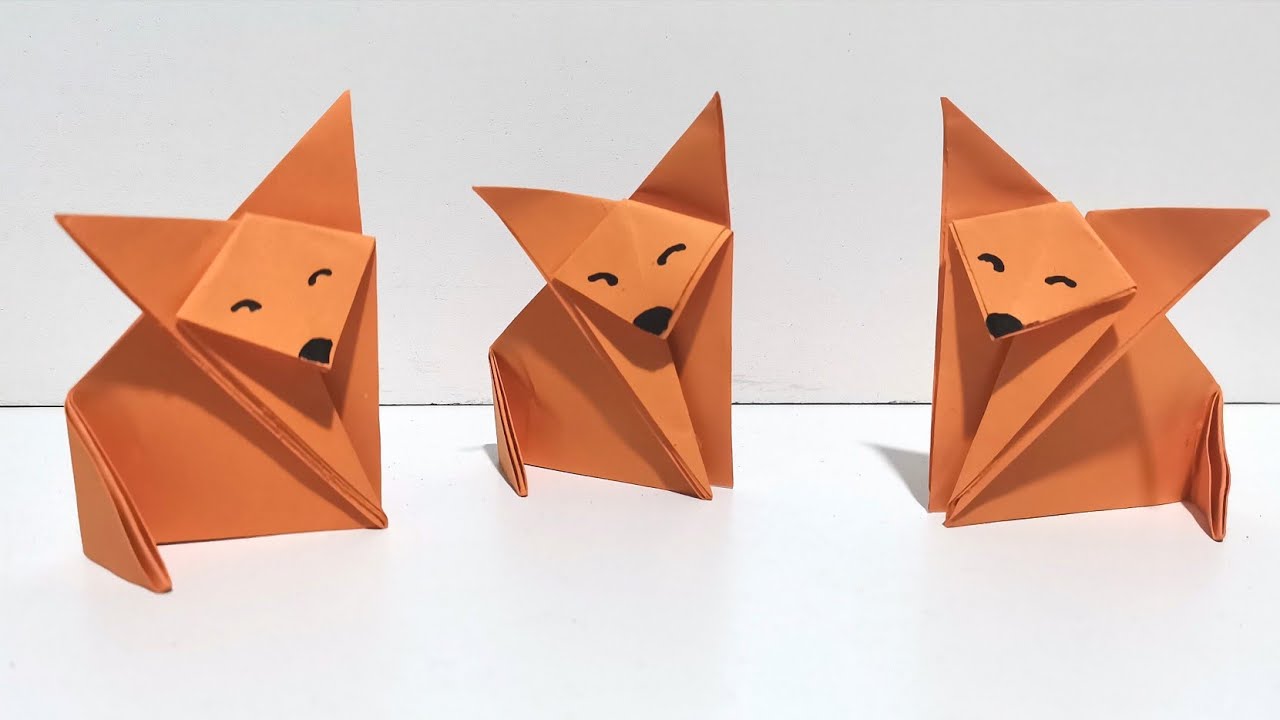 como hacer un zorro de papel facil / origami fox YouTube