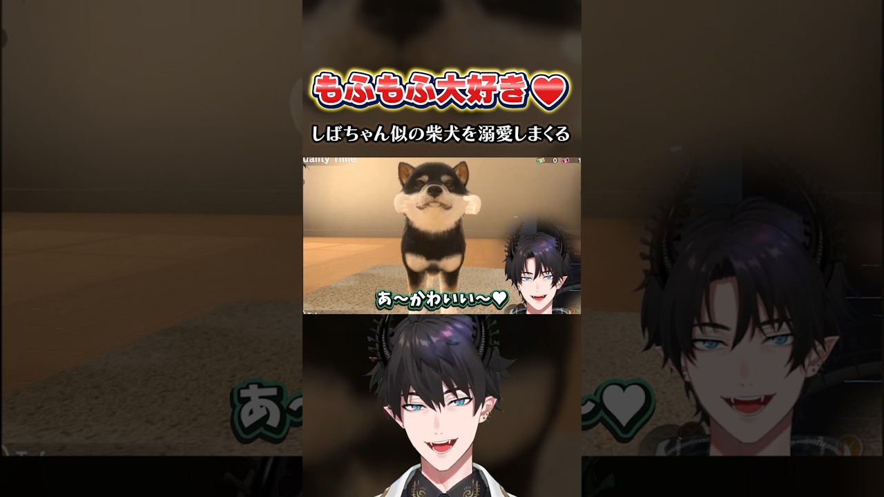 【どっちもかわいい】しばちゃん似のわんちゃんを溺愛なでまくりのレン【レン・ゾット/にじさんじEN】#shorts #vtuber #ZottoClips