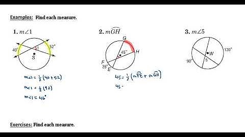 Angles formed by intersecting chords and secants