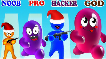 NOOB vs PRO vs HACKER vs GOD in Gun Clash Battle Friends vs Join Blob Clash 3D Gameplay - PikaName