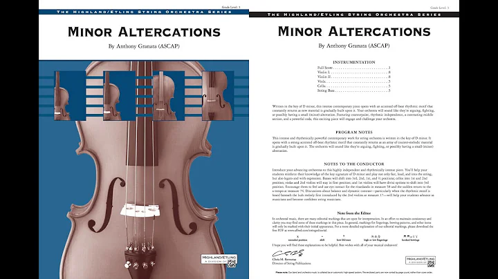 Minor Altercations, by Anthony Granata  Score & So...