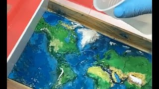 First Epoxy Project: Wooden 3D World Map