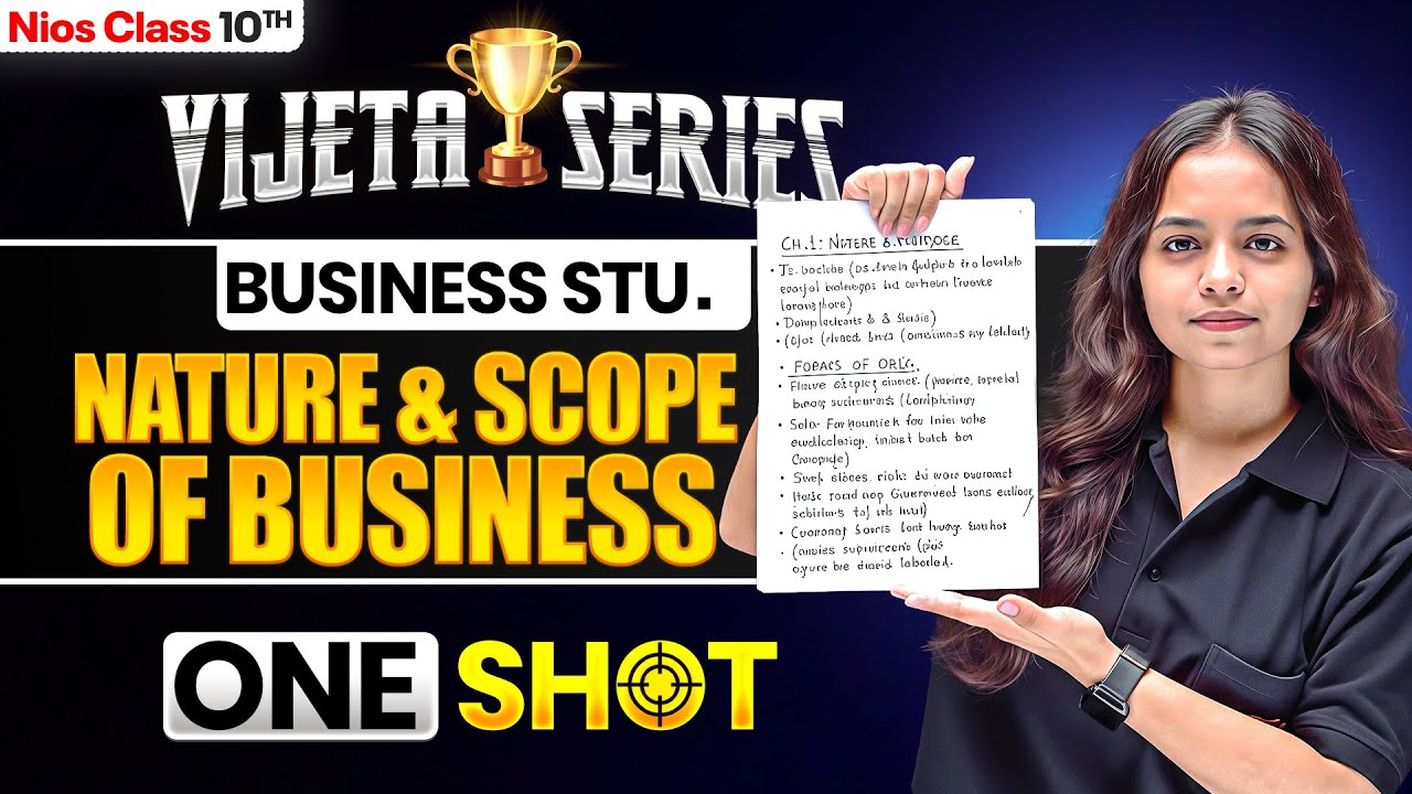 NIOS Class 10th Business Studies Chapter 1 | Nature and Scope of Business | Vijeta Series