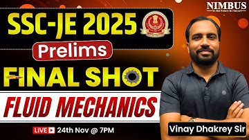 SSC JE 2025 Fluid Mechanics Complete Revision 🚀Fluid Mechanics Marathon for SSC JE 2025 Exam | CE/ME