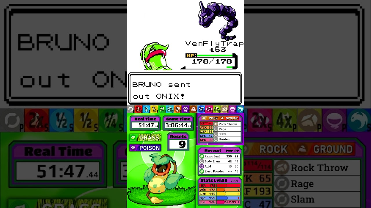 Victreebel Solo Run - Bruno - Pokemon Red and Blue