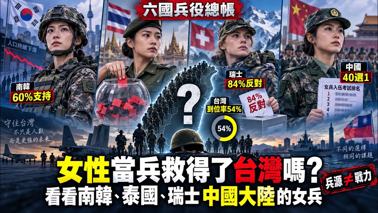 女性當兵救得了台灣嗎?看看南韓、泰國、瑞士,中國大陸的女兵,還有台灣那些沒有當兵的國安高層