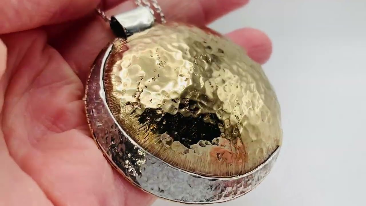 Large Celestial Sun Moon Disk Necklace by Klee Angelie Jewelry "Most Favored Companions"