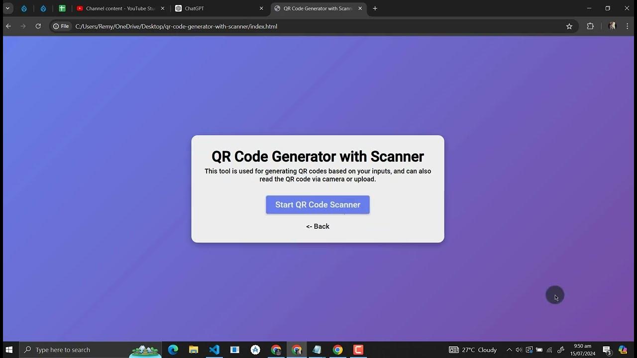 QR Code Generator with Scanner Using HTML, CSS and JavaScript with ...
