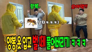 양봉옷 입고 벌떼 풀어버리기ㅋㅋㅋ