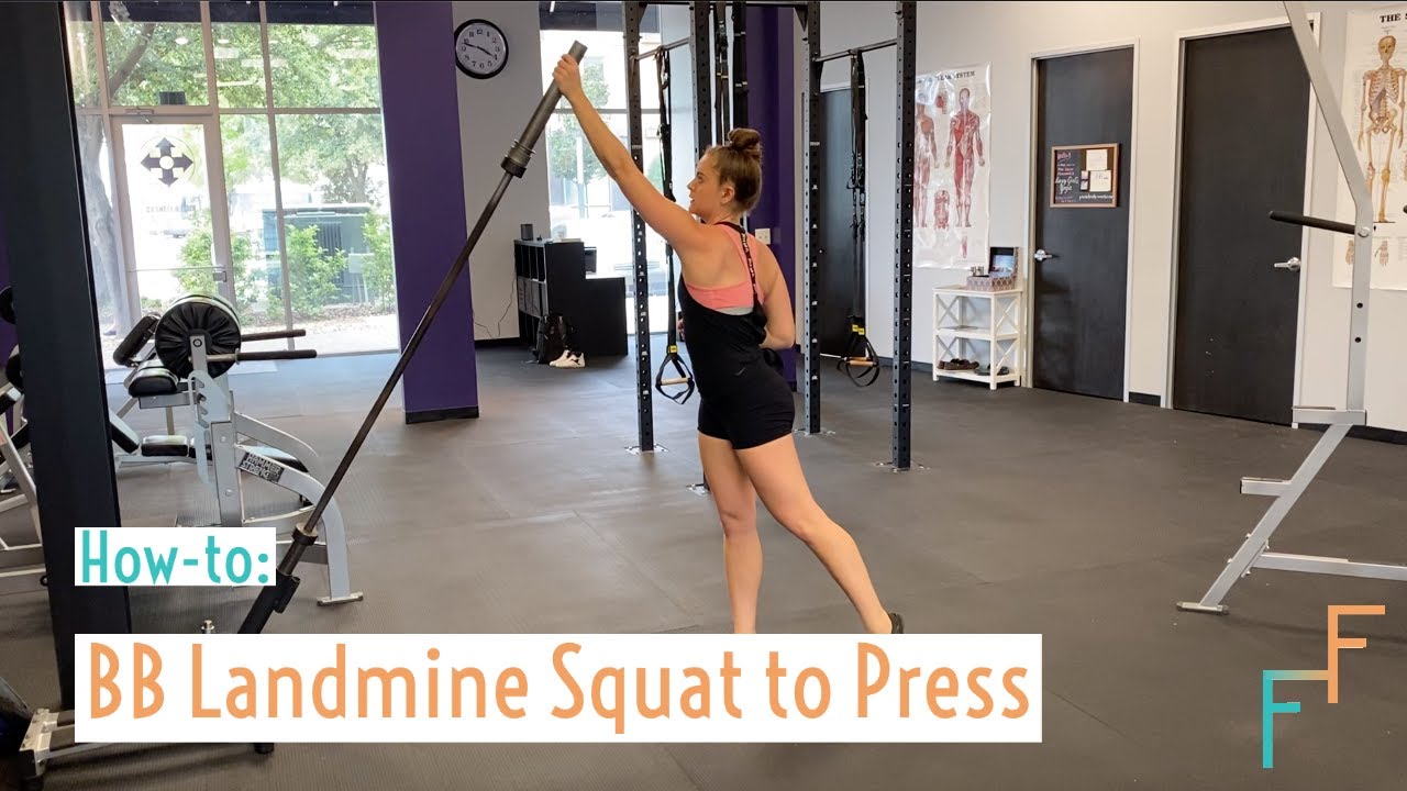 Barbell Landmine Squat to Press - YouTube