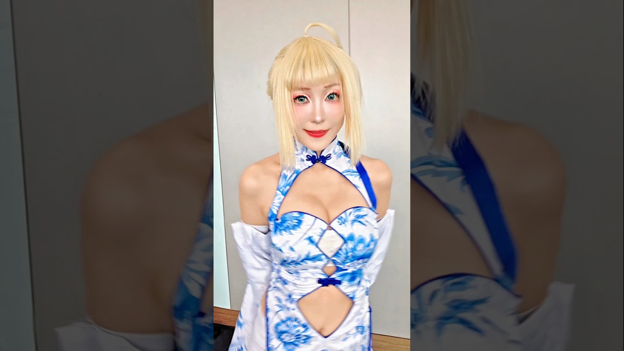세이버 치파오 코스프레 Fate Saber cosplay#saber青花瓷 #서울코믹월드#cosplayer #コスプレ