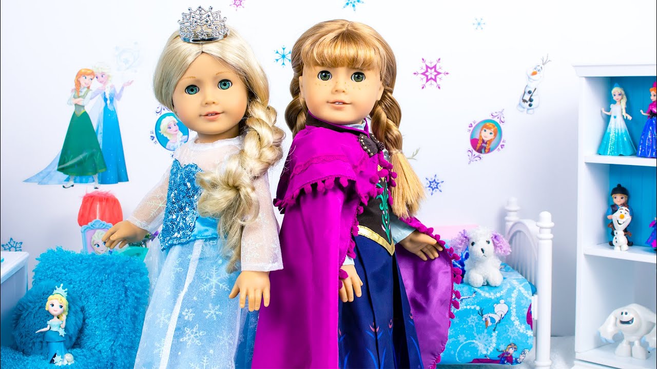 Doll Bedroom for Disney Princess Elsa Frozen 2! Pretend Play and Dress Up Dolls and Toys!