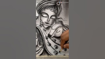 Radha Krishna 💕 Charcoal Drawing 🙏🏻 ~ #shorts #radha #krishna #charcoal #drawing #radhakrishna