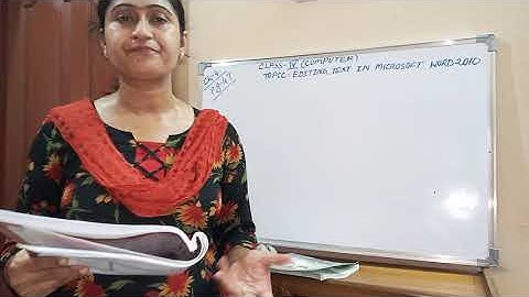 Class IV Computer Topic: Editing text in Microsoft Word 2010