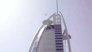 Helicopter lands on Burj Al Arab hotel