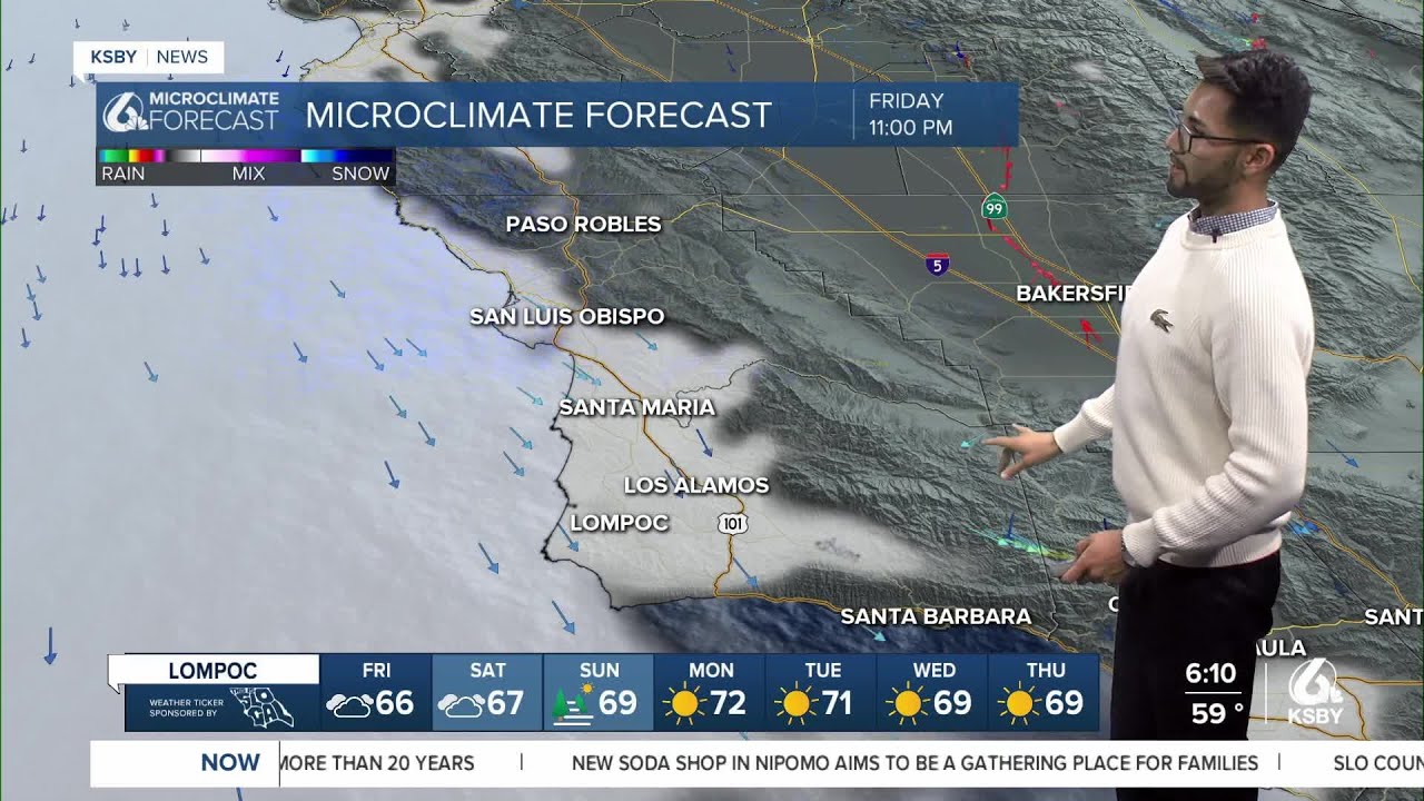 Night, morning low clouds in place through Sunday near the coast - YouTube