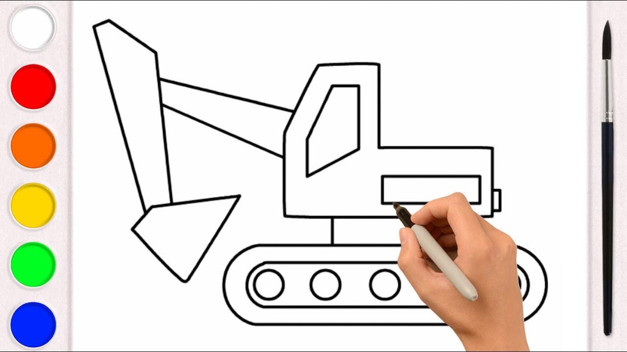 Learn to draw a Bulldozer. Drawings for kids.