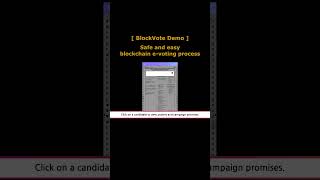 [BlockVote Demo 1] Safe and easy blockchain e-voting