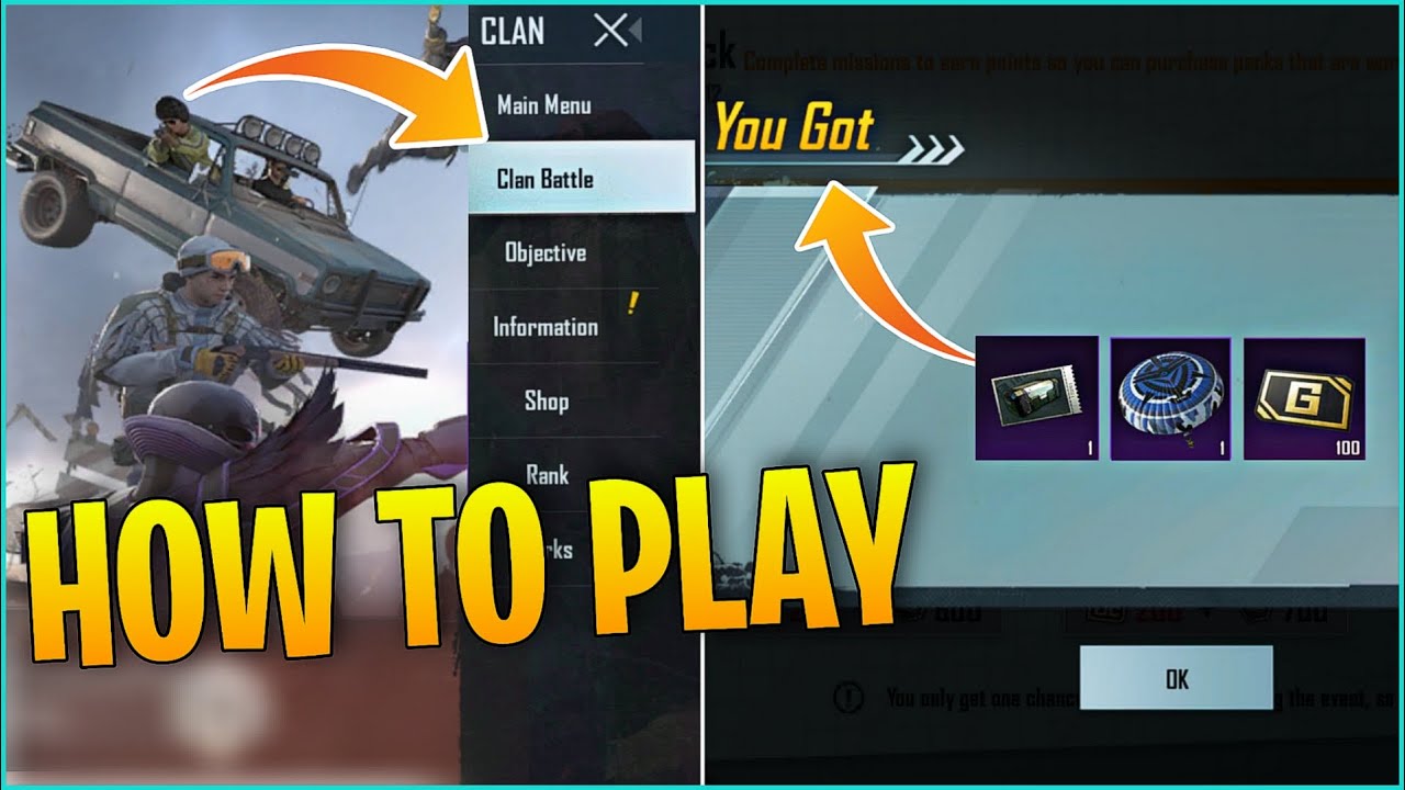 HOW TO PLAY CLAN BATTLE IN BGMI / PUBG MOBILE !! GET PERMANENT PARACHUTE SKINS