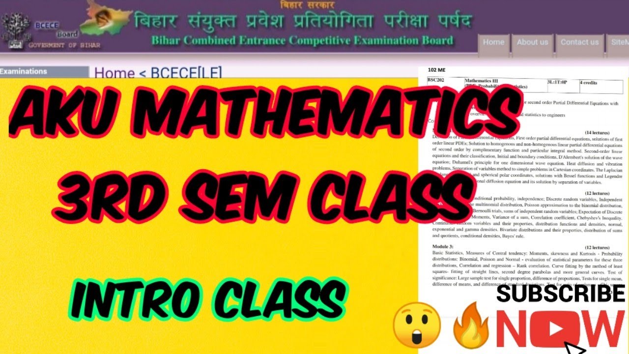 Aku 3rd semester Mathematics syllabus discussion