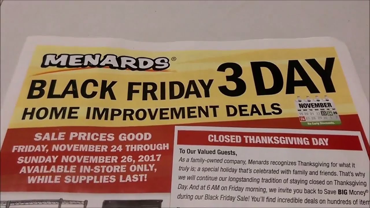 Menards 3 Day Crazy Day / Black Friday Ad! - YouTube