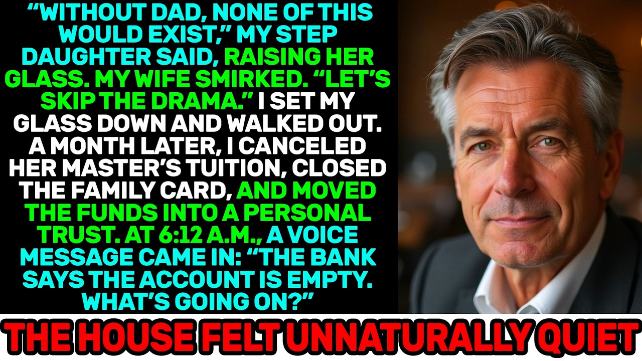 My Stepdaughter Toasted Her “Real Dad” — A Month Later the Bank Said “Empty”