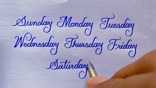 Days of the week | English cursive writing | Calligraphy