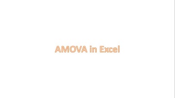 How to Calculate AMOVA in Excel using GenAlex