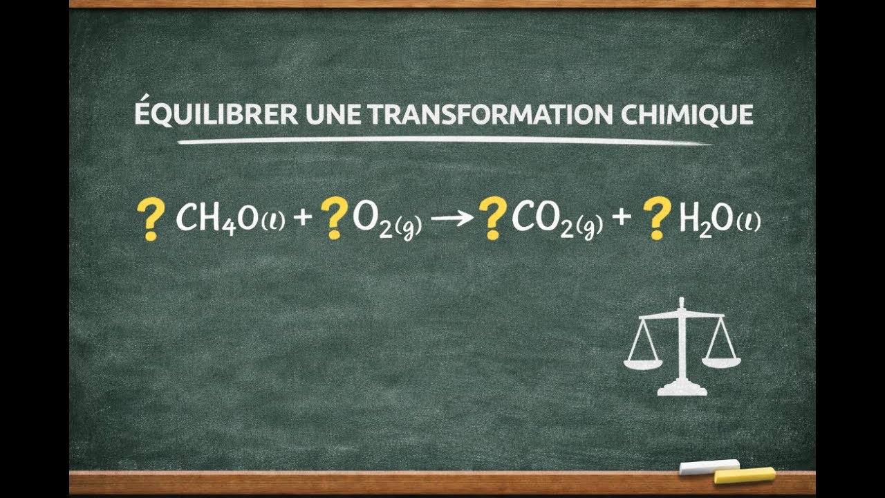 EQUILIBRER une transformation (réaction) chimique par méthode ...