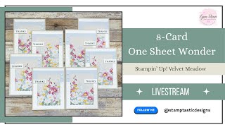 8 Card One Sheet Wonder Template | Stampin' Up! Velvet Meadow