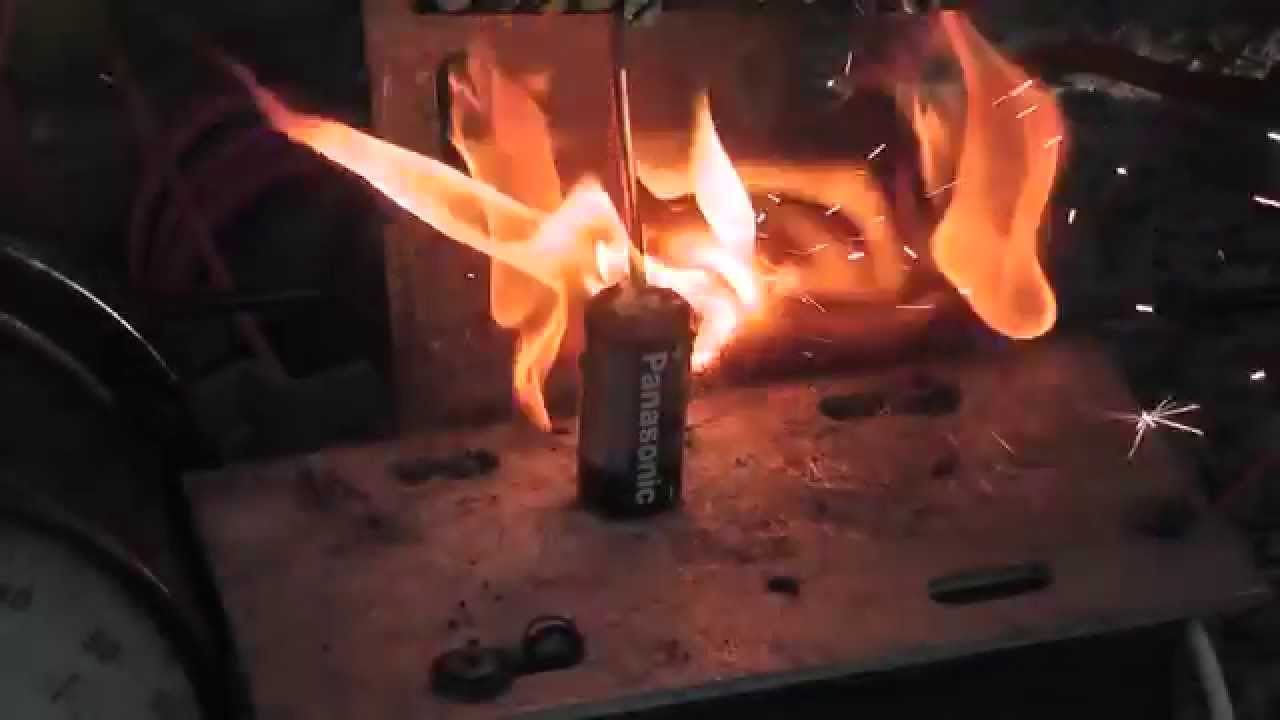 Lithium Battery burns and glows YouTube