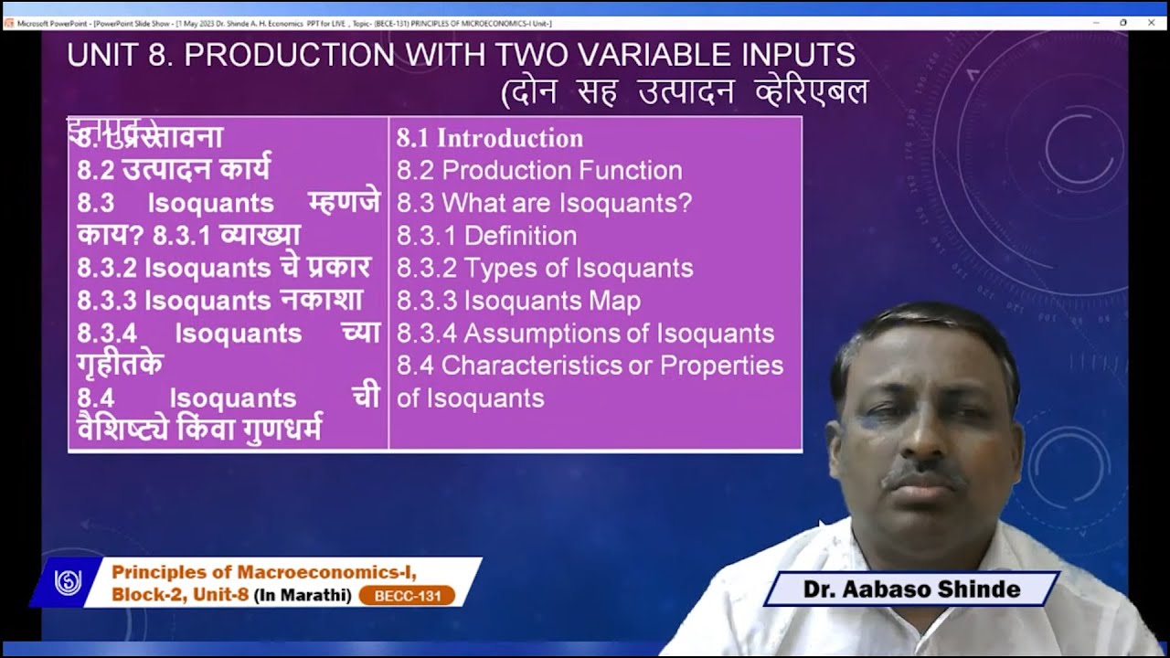 PRODUCTION WITH TWO VARIABLE INPUTS