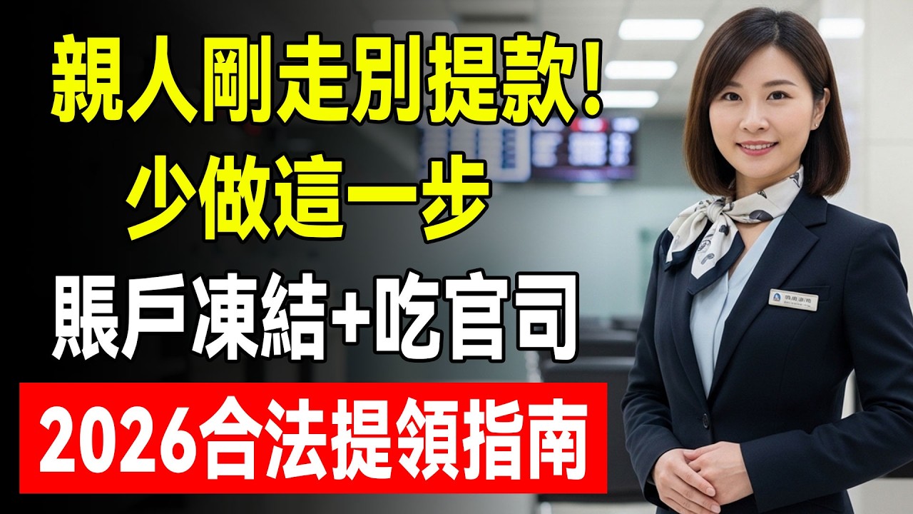 家裡有人過世，千萬別急著拿提款卡去「領錢」！少做這一步，小心吃上官司！銀行經理警告：帳戶被凍結就來不及了！【2026 遺產提領防雷指南】 #遺產繼承 #喪葬費