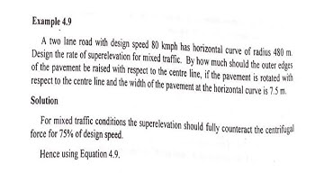 Unit 2. L. No.7: Numerical problems on Superelevation (contd...)