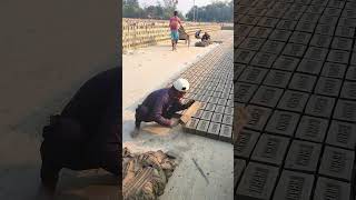traditional clay brick making manually. ##shorts #mudbrick #brickmaking #ladrillos