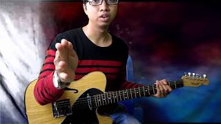 belajar teknik gitar melody nada dasar c - fender telecaster hollow # guitar lesson