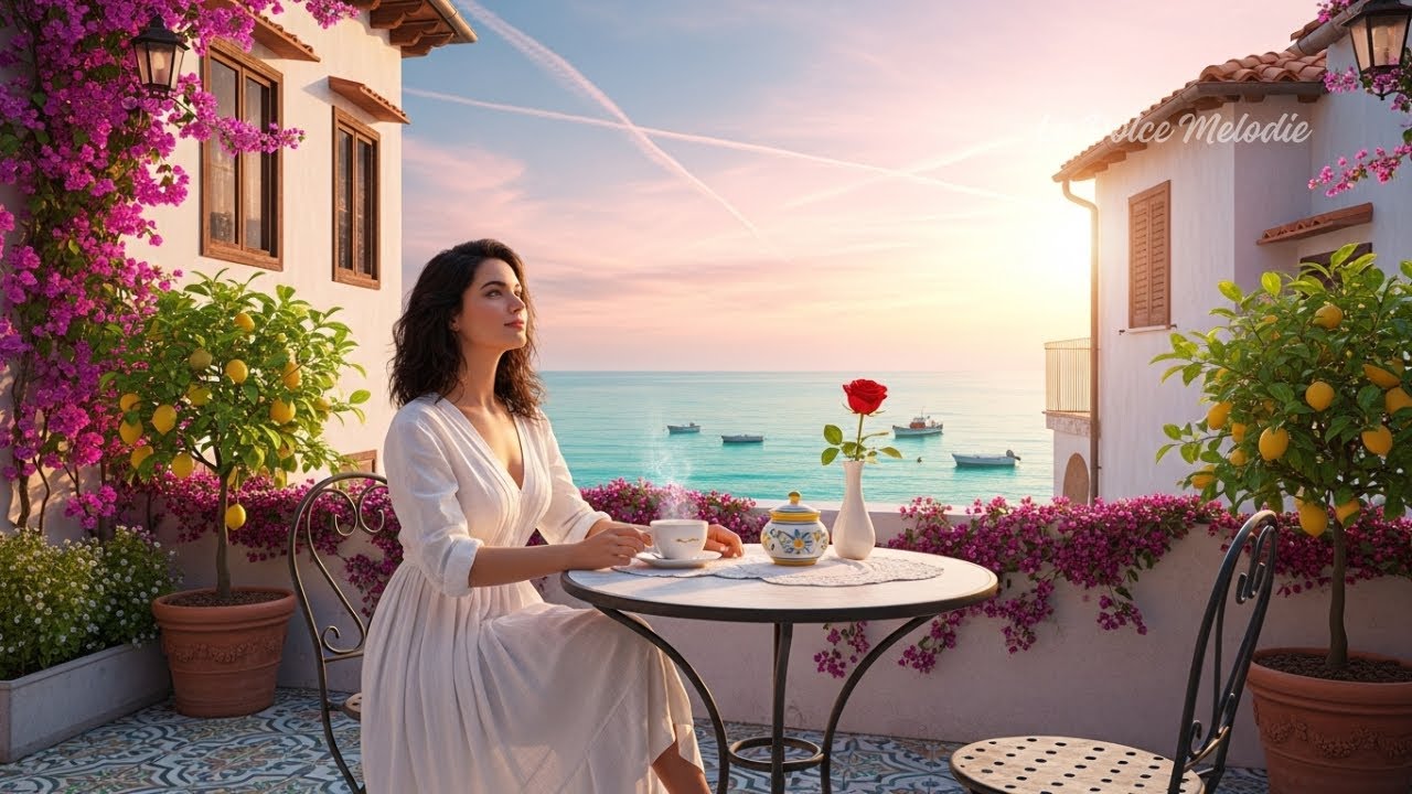 Mediterranean Café Ambience LIVE 🇮🇹 | Italian Instrumental for Work & Study