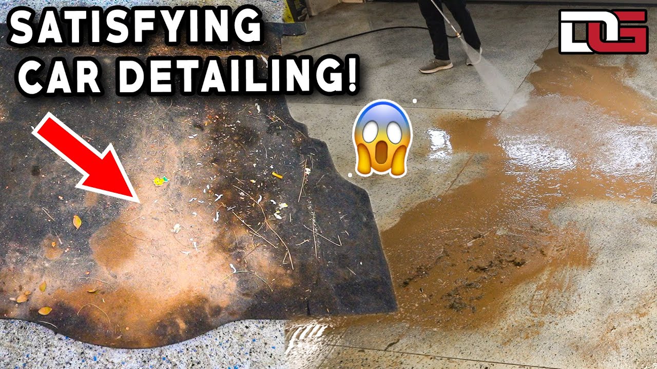 Satisfying MUDDY Pressure Washing Car Detailing Dirty Floor Mats
