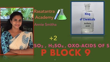 P Block/ Plus Two/ Part 9/ Sulphur dioxide, Sulphuric acid, Oxo acids of Sulphur.