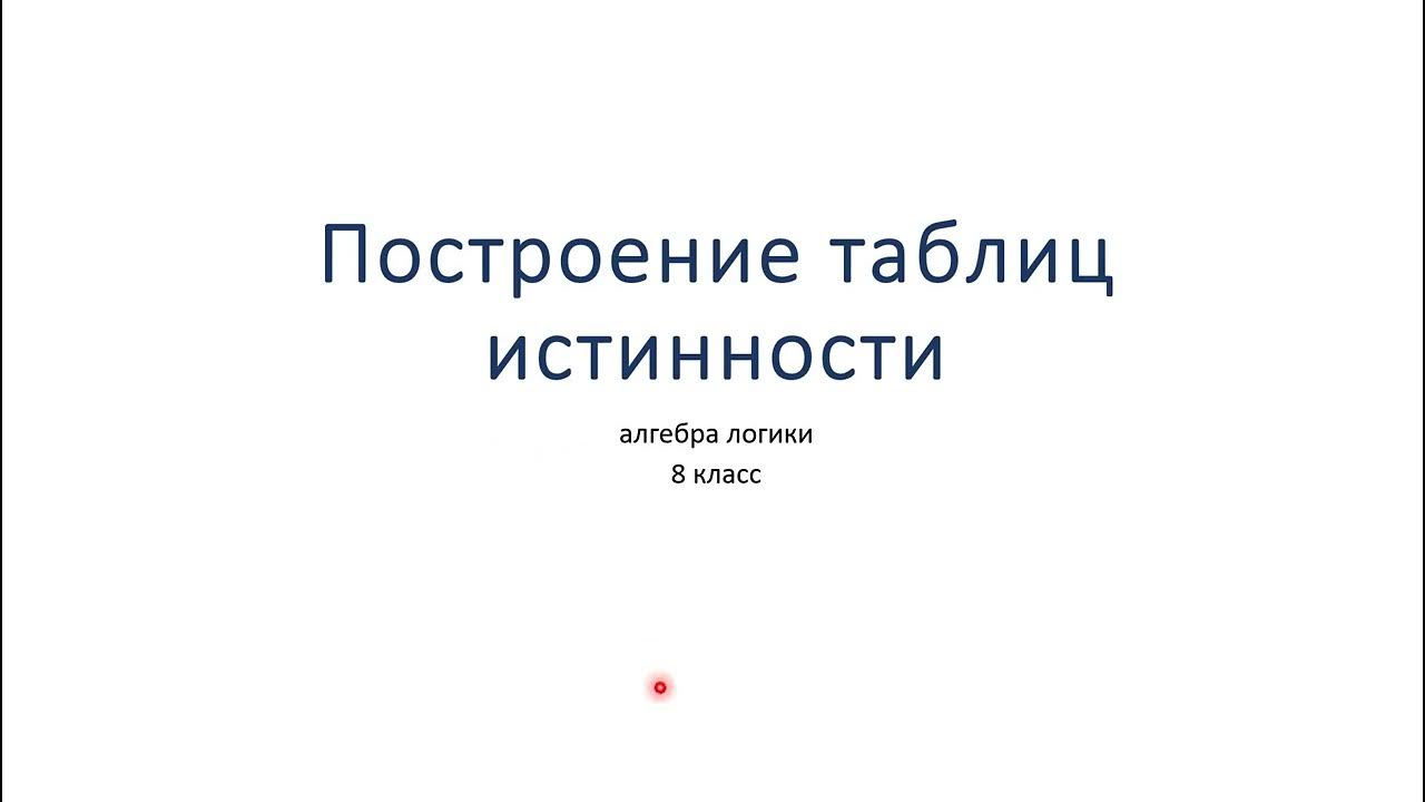 Операции алгебры логики таблицы истинности Таблица операций алгебры логики