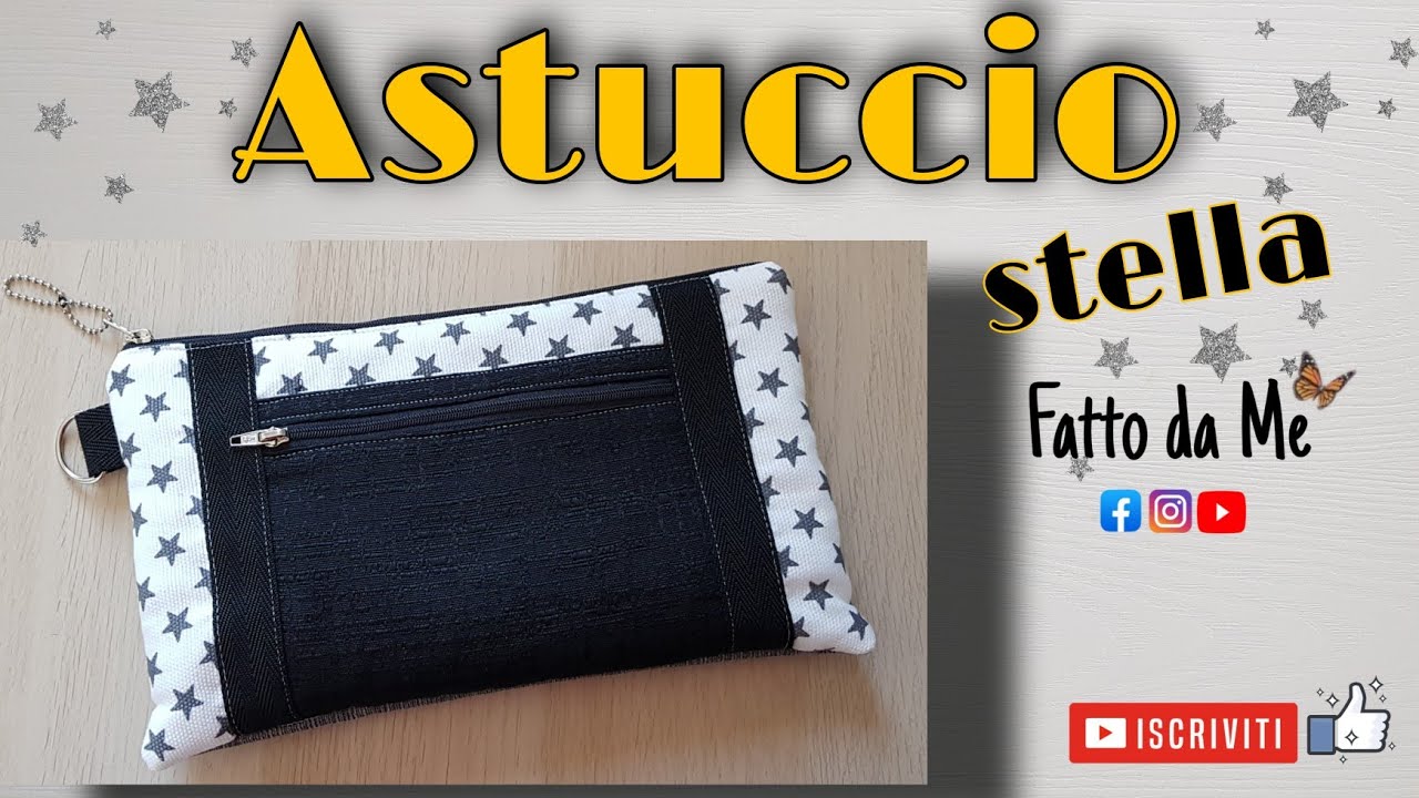Cucire un Astuccio facile | tutorial astuccio con tasca frontale fai fa te |  #fattodame 51