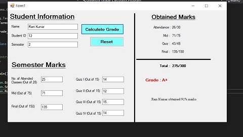 University Grade Calculator in C# with source code | Source Code & Projects