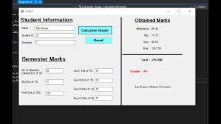 University Grade Calculator in C# with source code | Source Code & Projects screenshot 1