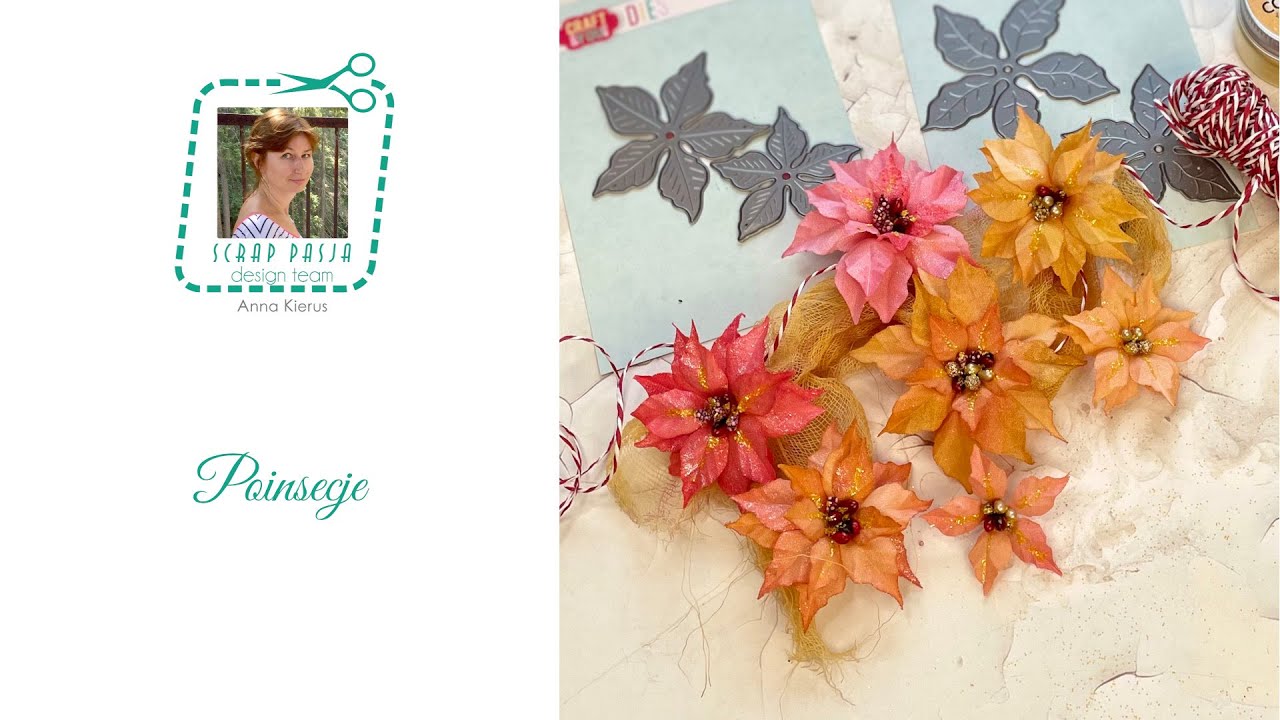 Poinsecje z wykrojników @craftyoudesign1288