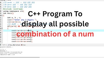 C++ Program To display All Possible Combination Of Three Digits.